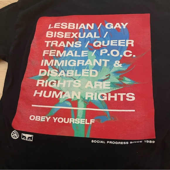 Obey Black Long Sleeve Small T-Shirt - Human Rights - Picture 8 of 9
